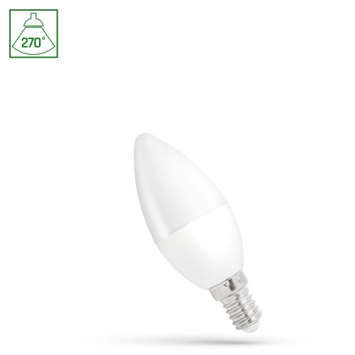 Żarówka LED świecowa świeczka E-14 E14 230V 1W CW WOJ+14453 SPECTRUM LED