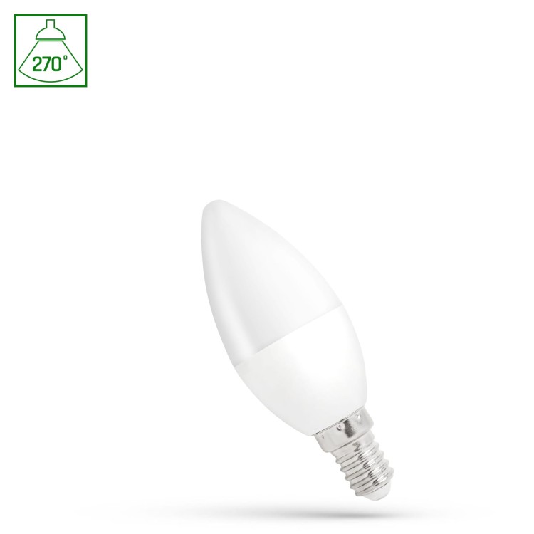 Żarówka LED świecowa świeczka E-14 E14 230V 1W CW WOJ+14453 SPECTRUM LED