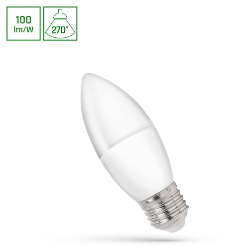 Żarówka LED świecowa świeczka E-27 E27 230V 1W CW WOJ+14456 SPECTRUM LED