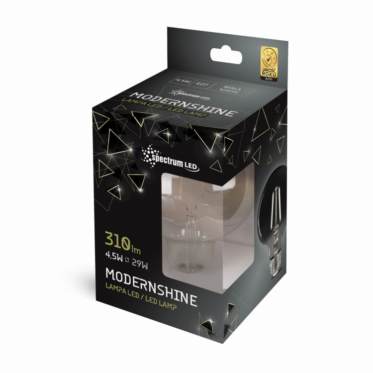 Żarówka LED GLOB E-27 E27 G95 230V 4.5W COG NW MODERNSHINE WOJ+14470 SPECTRUM LED