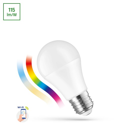 LED GLS 13W Żarówka E-27 E27 230V RGBW+CCT+DIM Wi-Fi/BT SMART WOJ+14473 SPECTRUM LED