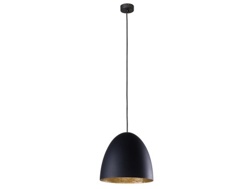 Lampa sufitowa wisząca Industrialna Loft EGG BLACK M GOLD 9022 NOWODVORSKI Lighting E27 x1 38cm oświetleniowa żyrandol nowoczesna do Kuchni Jadalni nad stół blat wyspę czarno-złota zwis Inspiracje Premium