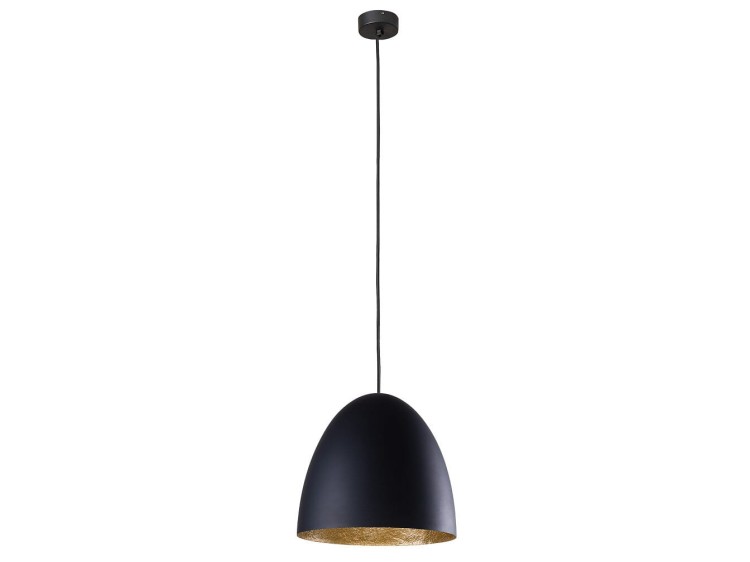 Lampa sufitowa wisząca Industrialna Loft EGG BLACK M GOLD 9022 NOWODVORSKI Lighting E27 x1 38cm oświetleniowa żyrandol nowoczesna do Kuchni Jadalni nad stół blat wyspę czarno-złota zwis Inspiracje Premium