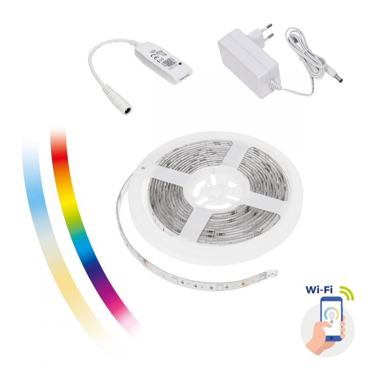 Zestaw Taśma LED Pasek 17W/5m RGBW+CCT+DIM (5m rolka) w silikonie+kontroler+Zasilacz Wi-Fi SMART WOJ+14493 SPECTRUM LED