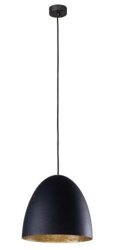 Lampa sufitowa wisząca Industrialna Loft EGG BLACK M GOLD 9022 NOWODVORSKI Lighting E27 x1 38cm oświetleniowa żyrandol nowoczesna do Kuchni Jadalni nad stół blat wyspę czarno-złota zwis Inspiracje Premium