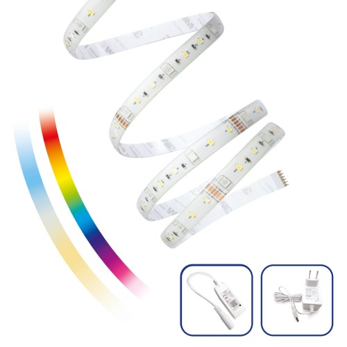 Zestaw Taśma LED Pasek 17W/5m RGBW+CCT+DIM (5m rolka) w silikonie+kontroler+Zasilacz Wi-Fi SMART WOJ+14493 SPECTRUM LED