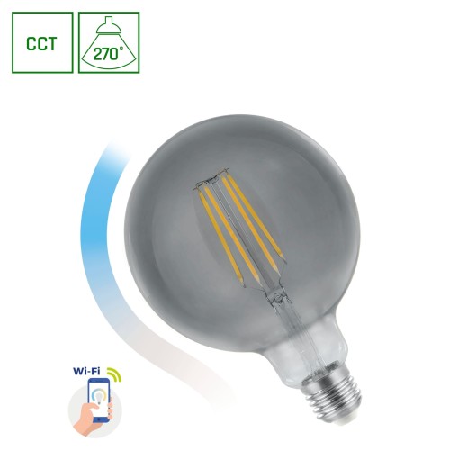 Żarówka LED GLOB G125 4,9W E-27 E27 COG 230V CCT (4000K-6500K)+DIM MODERNSHINE Wi-Fi/BT SMART WOJ+14559 SPECTRUM LED