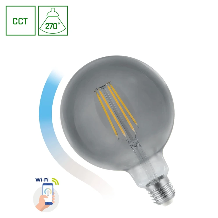 Żarówka LED GLOB G125 4,9W E-27 E27 COG 230V CCT (4000K-6500K)+DIM MODERNSHINE Wi-Fi/BT SMART WOJ+14559 SPECTRUM LED