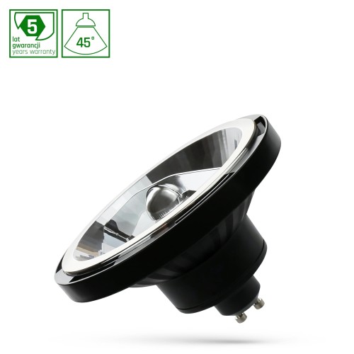 Żarówka LED AR111 GU10 230V 12W SMD 45ST WW Czarny 5 Lat Gwarancji WOJ+14568 SPECTRUM LED