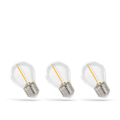 Żarówka LED kulka E-27 E27 230V 1W COG WW CLEAR 3-Pack WOJ+14581_3PACK SPECTRUM LED