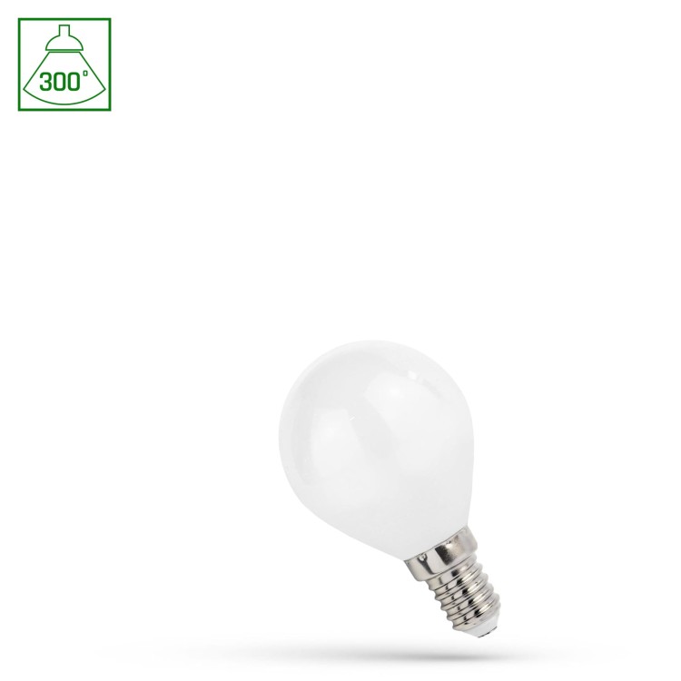 Żarówka LED kulka E-14 E14 230V 1W COG WW MILKY WOJ+14583 SPECTRUM LED
