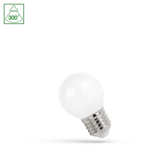 Żarówka LED kulka E-27 E27 230V 1W COG WW MILKY WOJ+14585 SPECTRUM LED