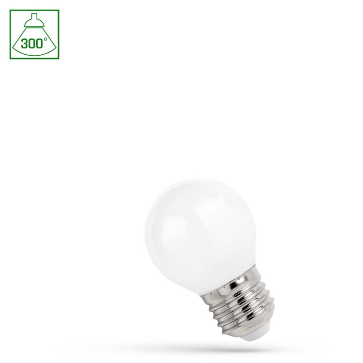 Żarówka LED kulka E-27 E27 230V 1W COG WW MILKY WOJ+14585 SPECTRUM LED