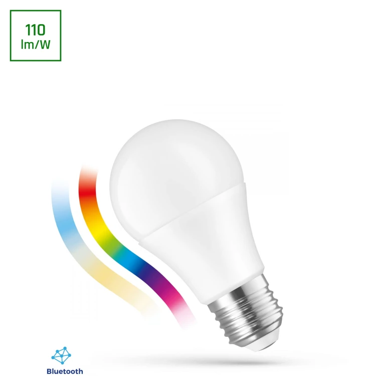 LED GLS 8,5W Żarówka E-27 E27 230V RGBW+CCT+DIM BTM SMART Easy Smart WOJ+14628 SPECTRUM LED