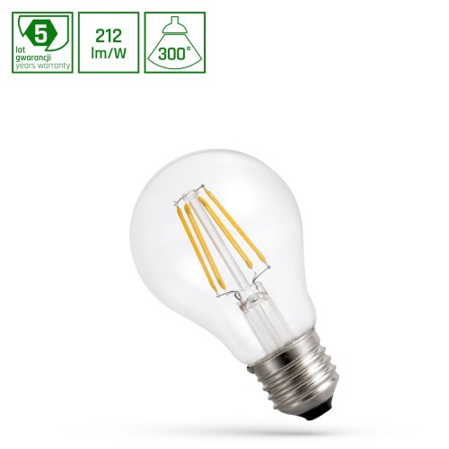 Żarówka LED GLS E-27 E27 230V 3,8W COG A-CLASS CW CLEAR 5 Lat Gwarancji WOJ+14641 SPECTRUM LED