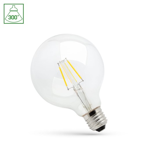 Żarówka LED GLOB E-27 E27 G95 230V 4W COG WW CLEAR DIMMABLE WOJ+14643 SPECTRUM LED