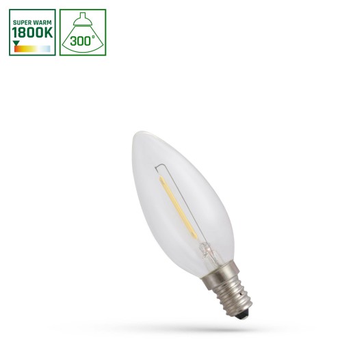 Żarówka LED świecowa świeczka E-14 E14 230V 1W COG 1800K CLEAR WOJ+14648 SPECTRUM LED