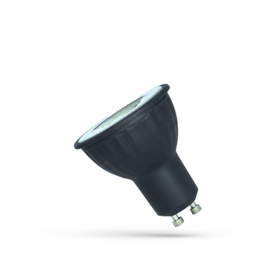 Żarówka LED GU10 230V 4W SMD 38st NW z soczewką Czarna WOJ+14688 SPECTRUM LED