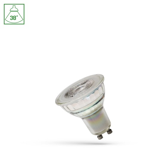 Żarówka LED GU10 230V 3,5W SMD 38st WW z soczewką szklana WOJ+14693 SPECTRUM LED