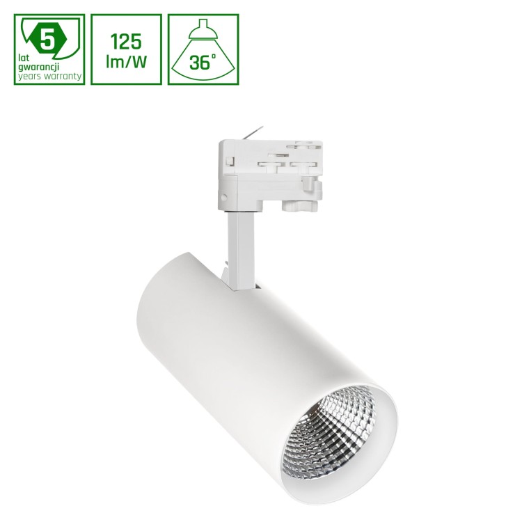 Lampa szynowa Reflektor szynowy MDR BRANTA 940 27W 230V 36st White WOJP05636 SPECTRUM LED szynoprzewodu