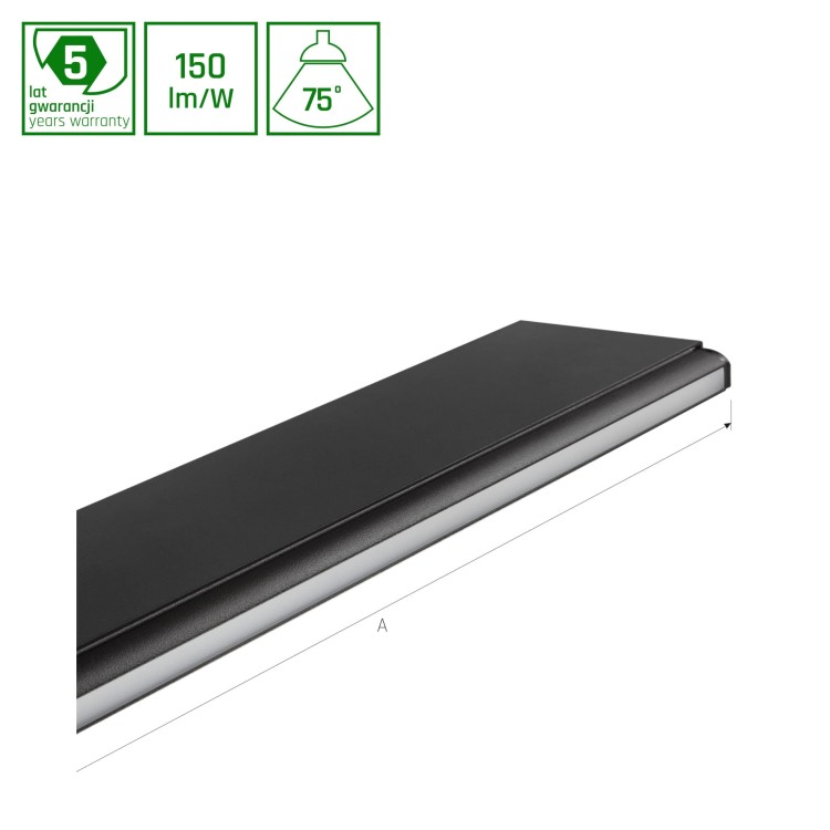 ALLDAY ASYMMETRIC 830 55W 230V 114cm 75st Black CASAMBI WOJP06176 SPECTRUM LED