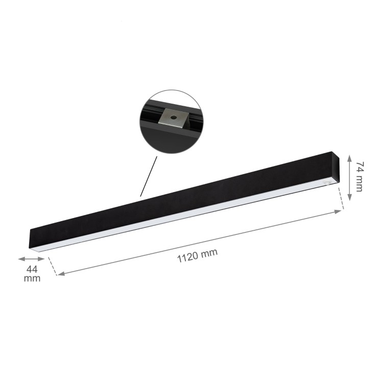 ALLDAY GO 840 36W 230V 112cm 115st Black Czujnik 2 lata gwarancji WOJP07771 SPECTRUM LED
