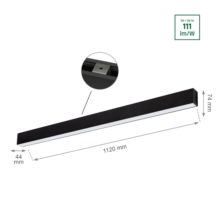ALLDAY GO 830 36W 230V 112cm 115st Black 2 lata gwarancji WOJP07922 SPECTRUM LED