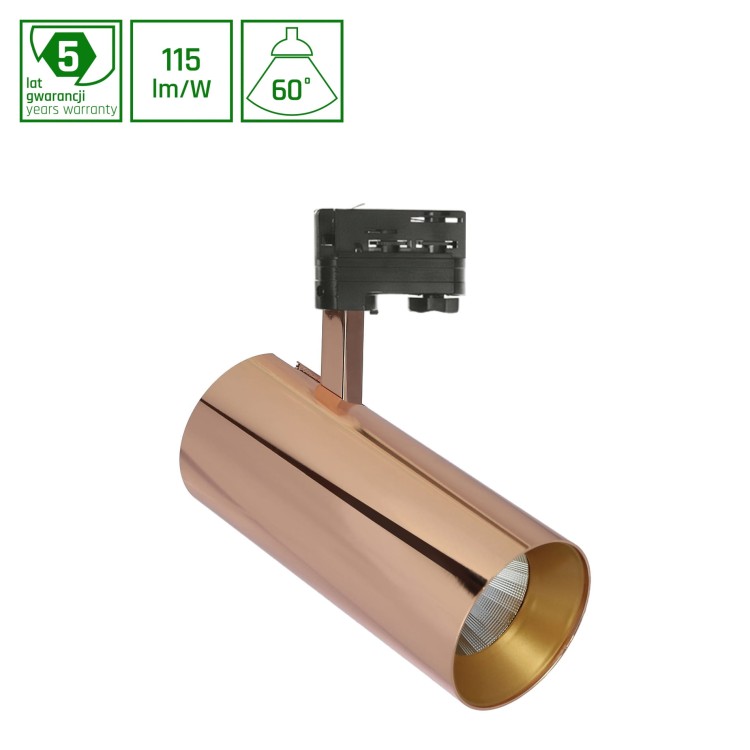Lampa szynowa Reflektor szynowy MDR BRANTA METALICA 930 27W 230V 60st Gold DIM 1-10V WOJP11357 SPECTRUM LED szynoprzewodu