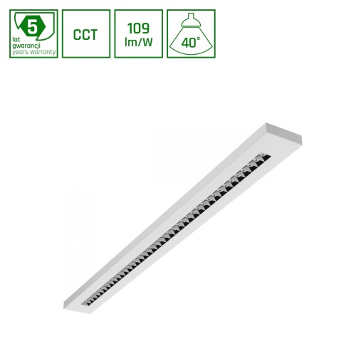 Lampa Oprawa sufitowa biurowa WLD PLANK 20W/30W/40W CCT 230V 40° IP20 1195X100X25 WLD+20009 WOJNAROWSKI Lighting Biały Biała natynkowa lub zwieszana