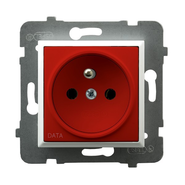 Gniazdo pojedyncze z uziemieniem DATA GP-1UZD/m/00/22 Aria OSPEL biały białe biała