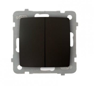 Łącznik dwugrupowy podwójny świecznikowy Czarny ŁP-2S/m/40 Karo OSPEL Wyłącznik zaciski gwintowe Czekoladowy Metalik