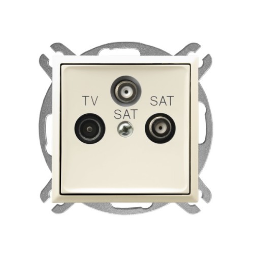 Gniazdo RTV-SAT z dwoma wyjściami SAT GPA-U2S/m/27 Aria OSPEL ecru