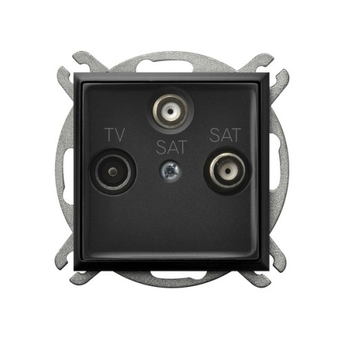 Gniazdo RTV-SAT z dwoma wyjściami SAT GPA-U2S/m/33 Aria OSPEL czarny metalik czarne czarna