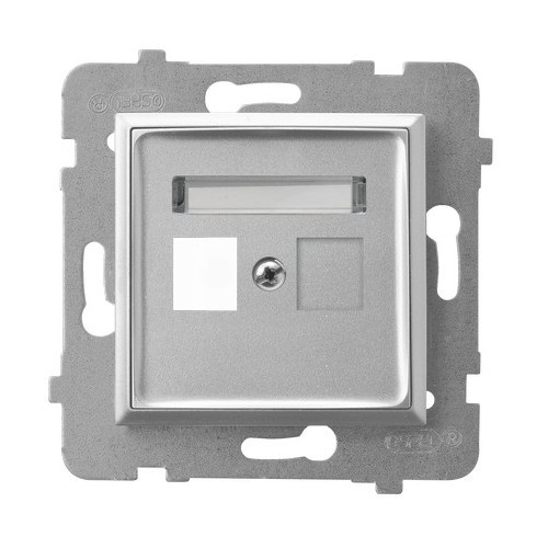 Obudowa gniazda pojedynczego typu Keystone prosta GPK-1U/p/18 Aria OSPEL srebro srebrne srebrny srebrna