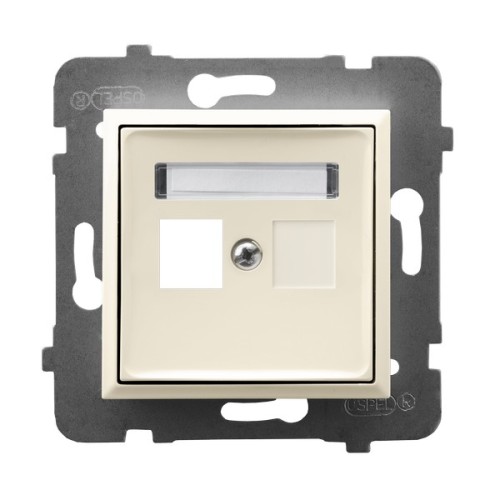 Obudowa gniazda pojedynczego typu Keystone prosta GPK-1U/p/27 Aria OSPEL ecru