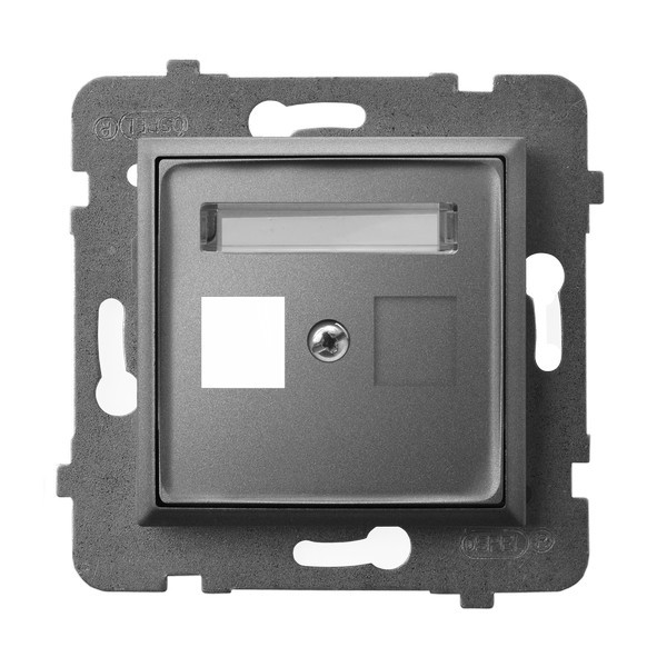 Obudowa gniazda pojedynczego typu Keystone prosta GPK-1U/p/70 Aria OSPEL szary mat szare szara