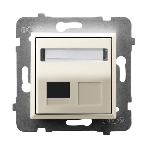 Obudowa gniazda pojedynczego typu Keystone skośna GPK-1US/p/27 Aria OSPEL ecru