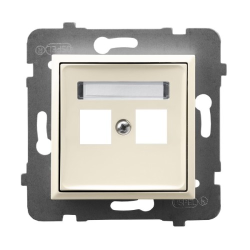 Obudowa gniazda podwójnego typu Keystone prosta GPK-2U/p/27 Aria OSPEL ecru
