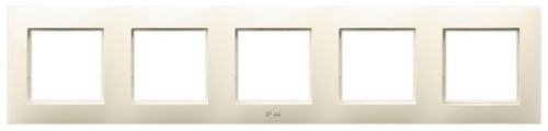 Ramka pięciokrotna do łączników IP-44 RH-5U/27 Aria OSPEL ecru