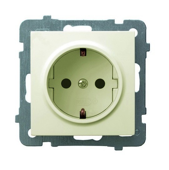 Gniazdo pojedyncze z uziemieniem schuko GP-1GS/m/27 As OSPEL ecru