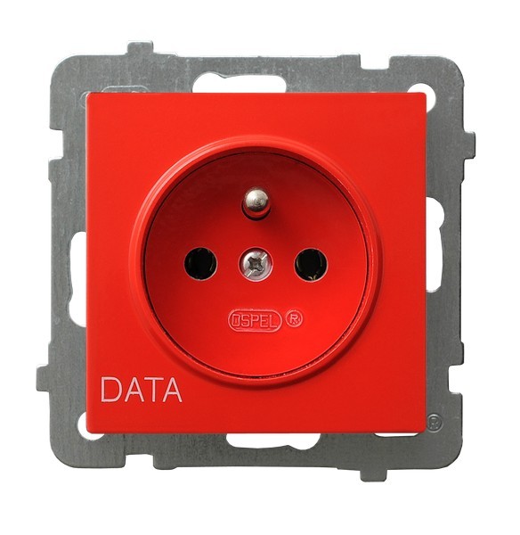 Gniazdo pojedyncze z uziemieniem DATA GP-1GZD/m/00 As OSPEL czerwony czerwone czerwona