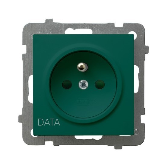 Gniazdo pojedyncze z uziemieniem DATA z przesłonami torów prądowych GP-1GZDP/m/12 As OSPEL zielony zielone zielona