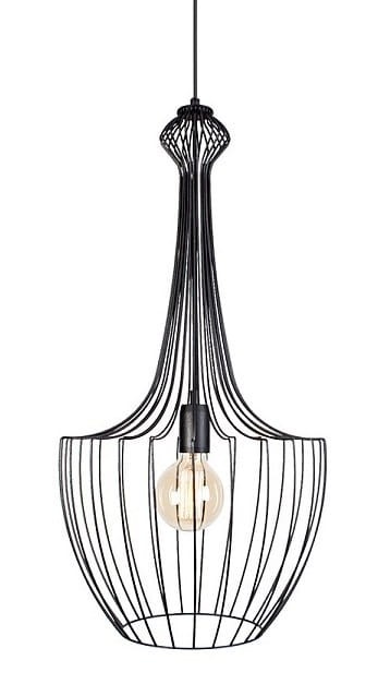 Lampa sufitowa wisząca Industrialna Loft LUKSOR BLACK S 8851 NOWODVORSKI Lighting E27 x1 37cm oświetleniowa żyrandol nowoczesna metal do Kuchni Jadalni nad stół blat wyspę czarny zwis Inspiracje Premium