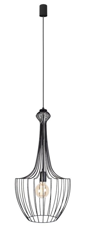 Lampa sufitowa wisząca Industrialna Loft LUKSOR BLACK S 8851 NOWODVORSKI Lighting E27 x1 37cm oświetleniowa żyrandol nowoczesna metal do Kuchni Jadalni nad stół blat wyspę czarny zwis Inspiracje Premium