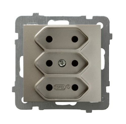 Gniazdo potrójne EURO GP-3G/m/45 As OSPEL satyna light