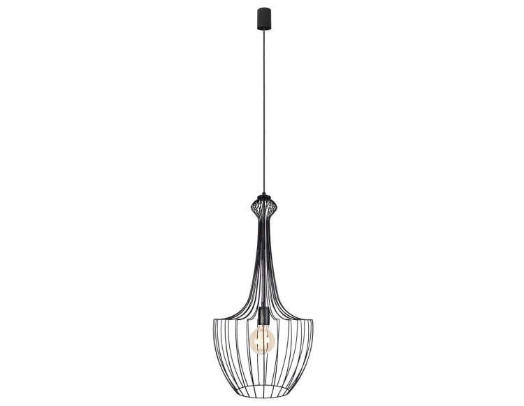 Lampa sufitowa wisząca Industrialna Loft LUKSOR BLACK S 8851 NOWODVORSKI Lighting E27 x1 37cm oświetleniowa żyrandol nowoczesna metal do Kuchni Jadalni nad stół blat wyspę czarny zwis Inspiracje Premium