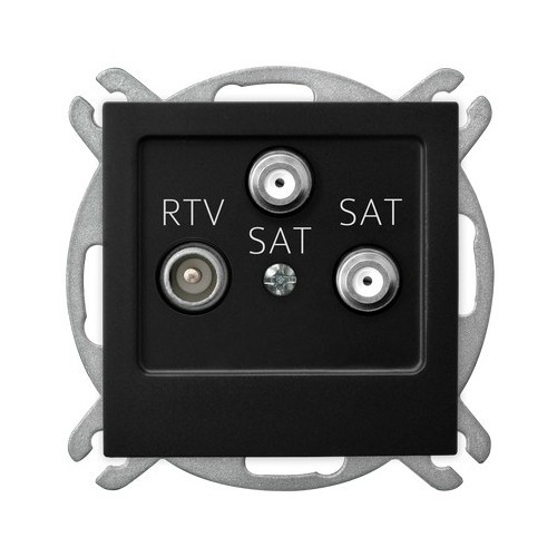 Gniazdo RTV-SAT z dwoma wyjściami SAT GPA-G2S/m/33 As OSPEL czarny metalik czarne czarna