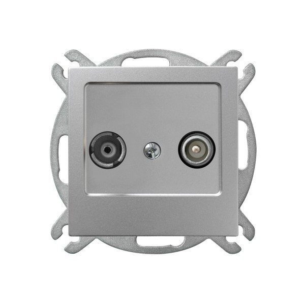 Gniazdo RTV końcowe GPA-GK/m/18 As OSPEL srebro srebrne srebrny srebrna