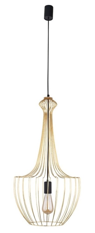 Lampa sufitowa wisząca Industrialna Loft LUKSOR GOLD S 8853 NOWODVORSKI Lighting E27 x1 37cm oświetleniowa żyrandol nowoczesna metal do Kuchni Jadalni nad stół blat wyspę złoty mosiądz zwis Inspiracje Premium