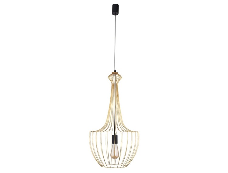 Lampa sufitowa wisząca Industrialna Loft LUKSOR GOLD S 8853 NOWODVORSKI Lighting E27 x1 37cm oświetleniowa żyrandol nowoczesna metal do Kuchni Jadalni nad stół blat wyspę złoty mosiądz zwis Inspiracje Premium